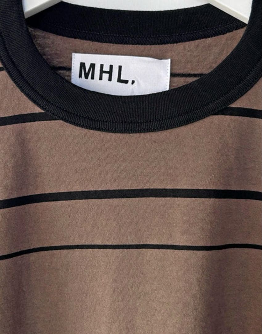 トップス MHL./COTTON LINEN STRIPE JERSEY SS