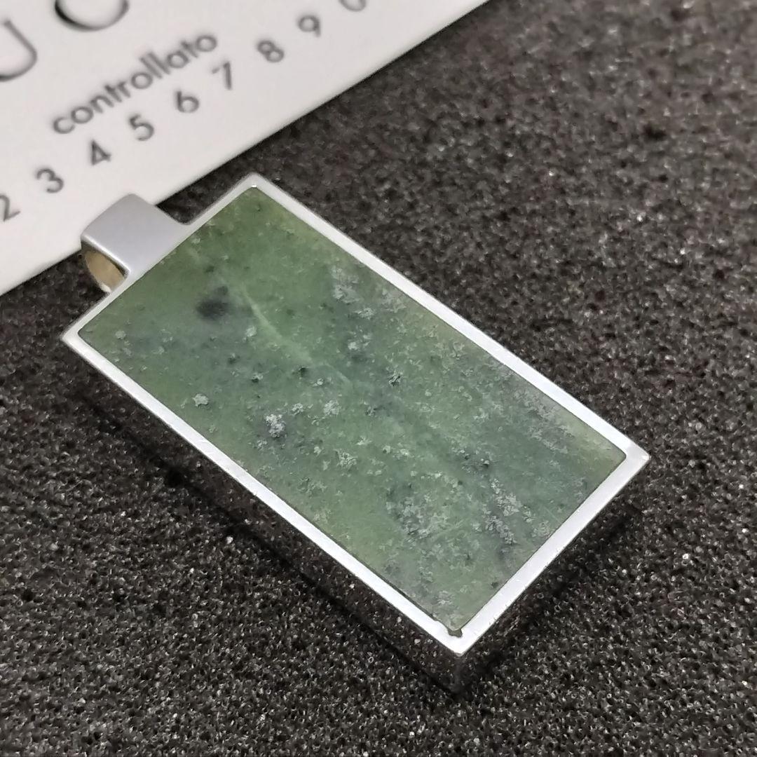 希少品 オールドグッチ ネックレス トップ ヴィンテージ 天然石 グリーン系
