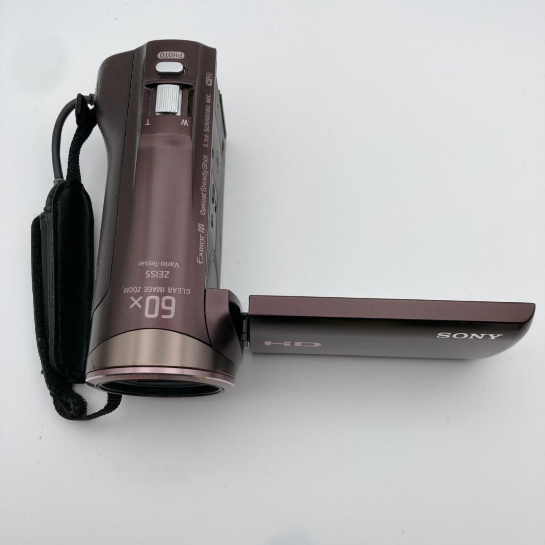実写有【美品】SONY ビデオカメラ HDR-CX480 新品バッテリー付 茶色