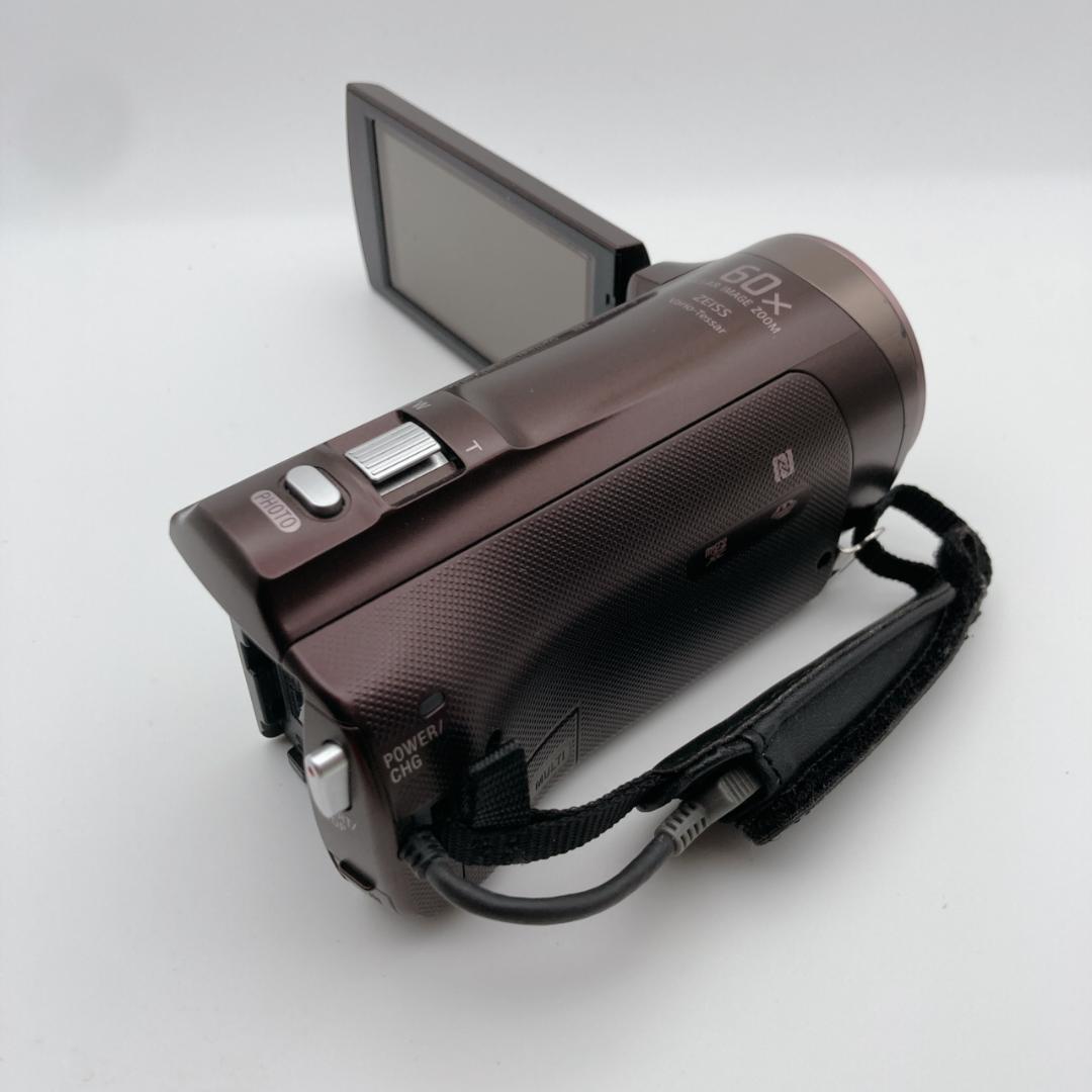 実写有【美品】SONY ビデオカメラ HDR-CX480 新品バッテリー付 茶色