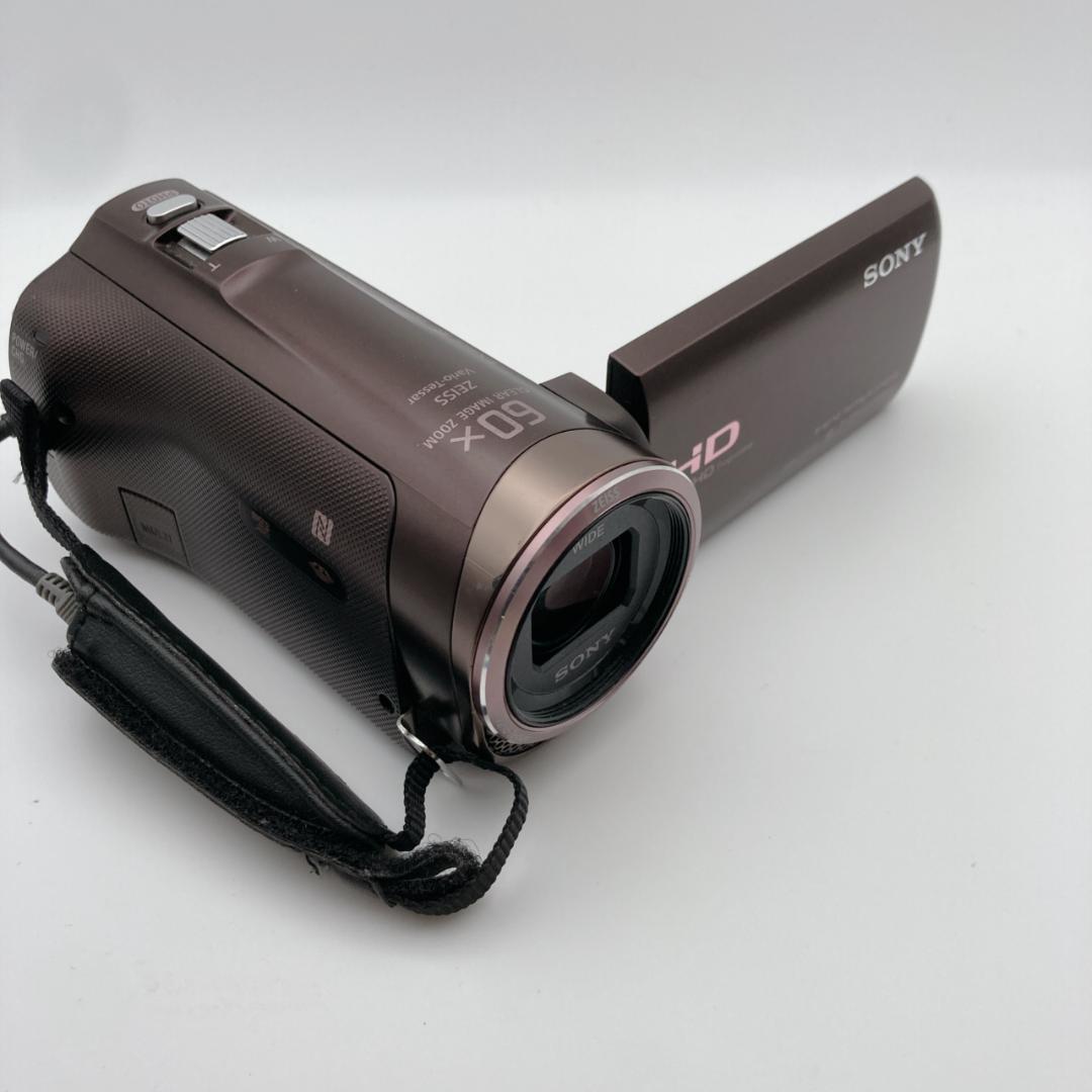 実写有【美品】SONY ビデオカメラ HDR-CX480 新品バッテリー付 茶色