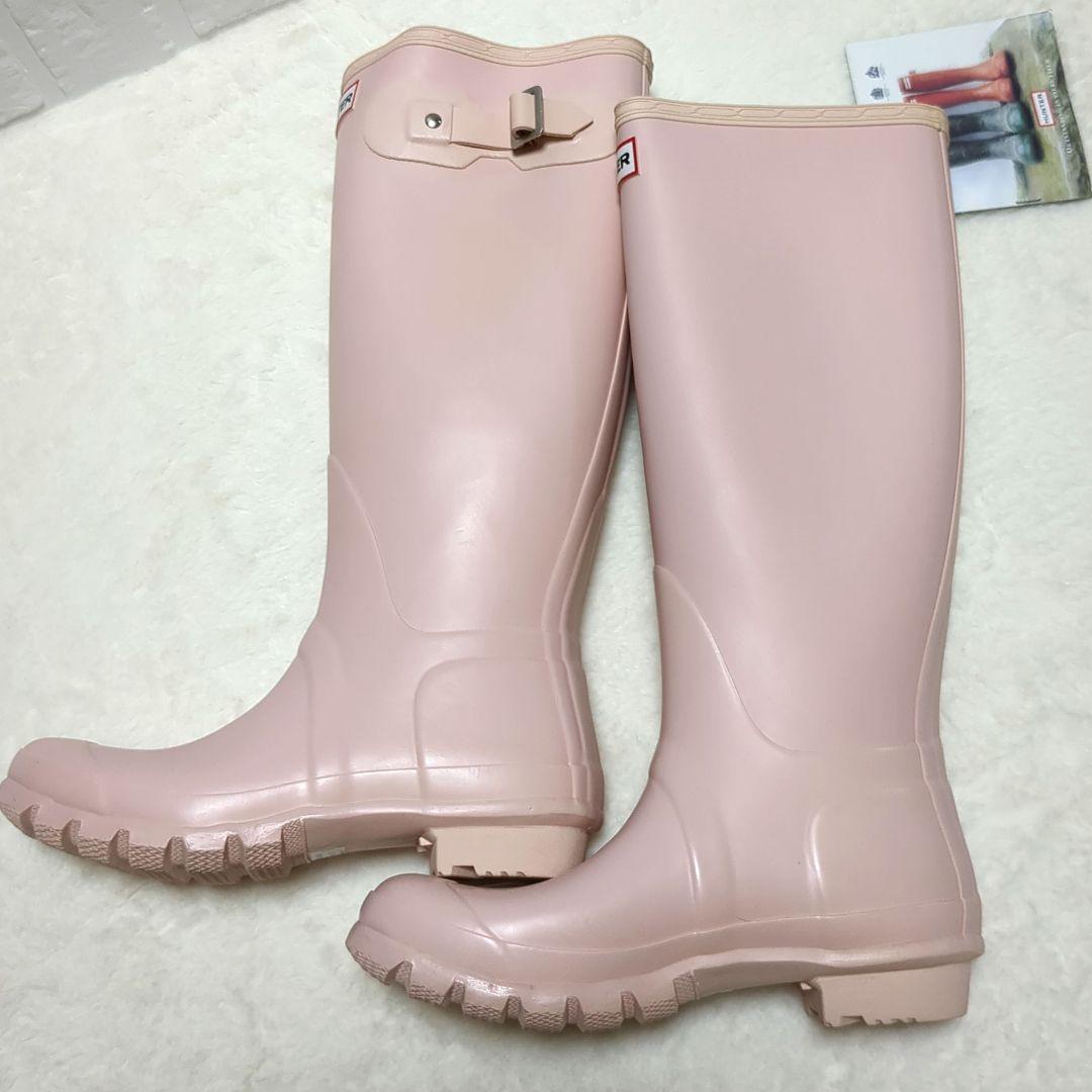 新品　ハンター ロングブーツ　レインブーツ　長靴　ピンク24.5cm