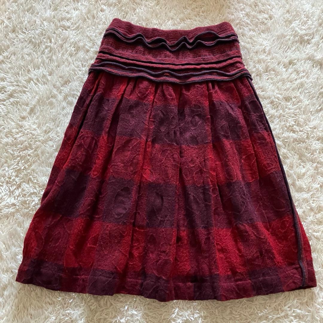 HaaT ISSEY MIYAKE ニットスカート チェック 2
