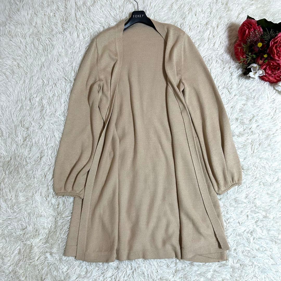 美品✨フォクシー 定価10.8万 春に◎シルクコットン ロングカーディガン