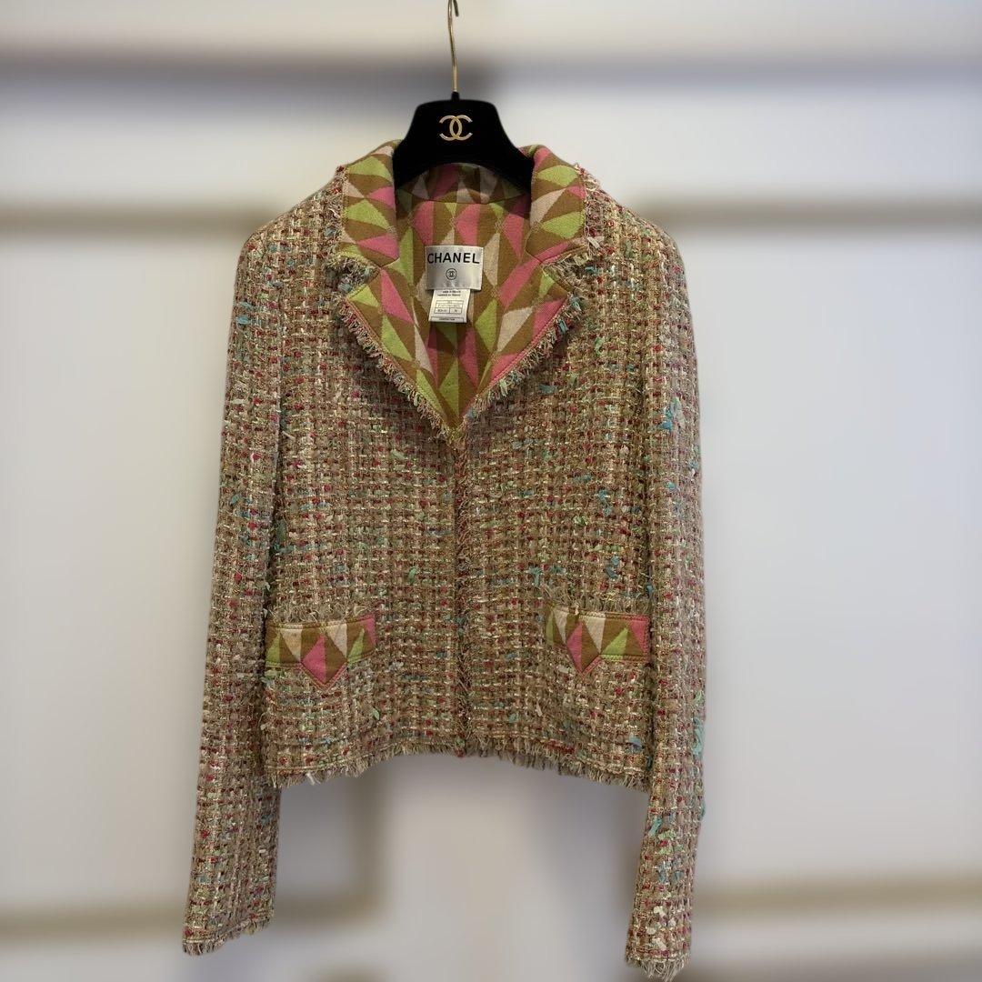 CHANEL シャネル ツイードジャケット 36 ココマーク ハンガー付き。