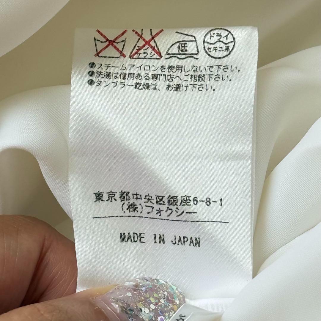 フォクシー ワンピース フレア コットン パーティー 日本製 M ホワイト