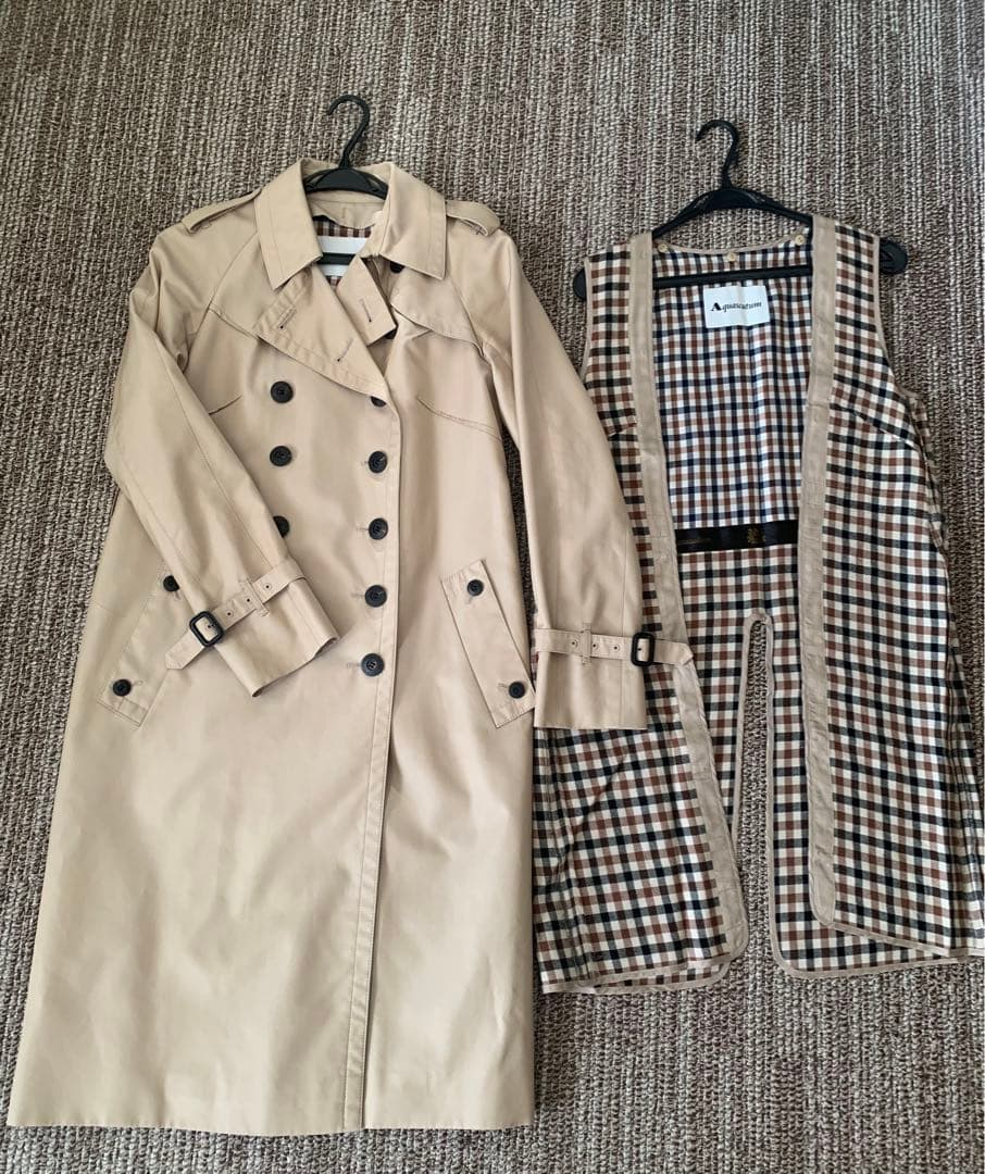 極美品！Aquascutum アクアスキュータム トレンチコート　ベージュ8号