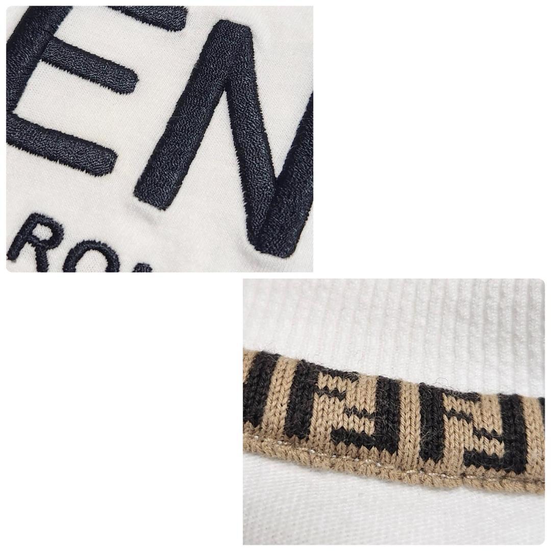 フェンディ クロップドTシャツ レディースXXS デカロゴ ズッカ柄ライン 美品