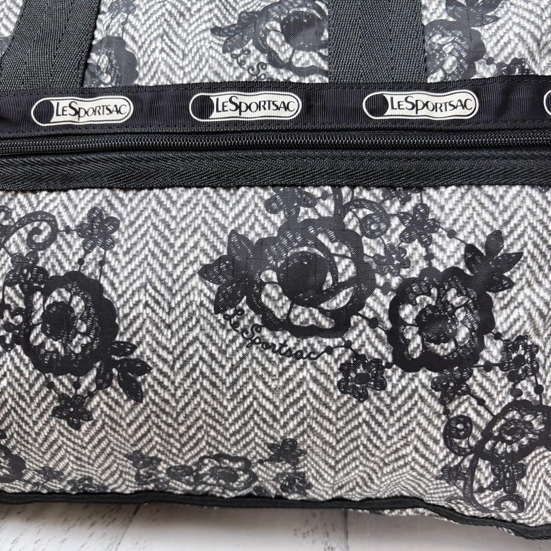 未使用級美品◆レスポートサック ヘリンボーン レース調花柄 ボストン 2way