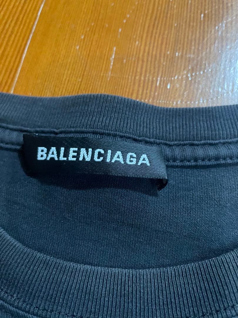 古*も様 BALENCIAGAキャンペーンロゴ Tシャツ　ブラック