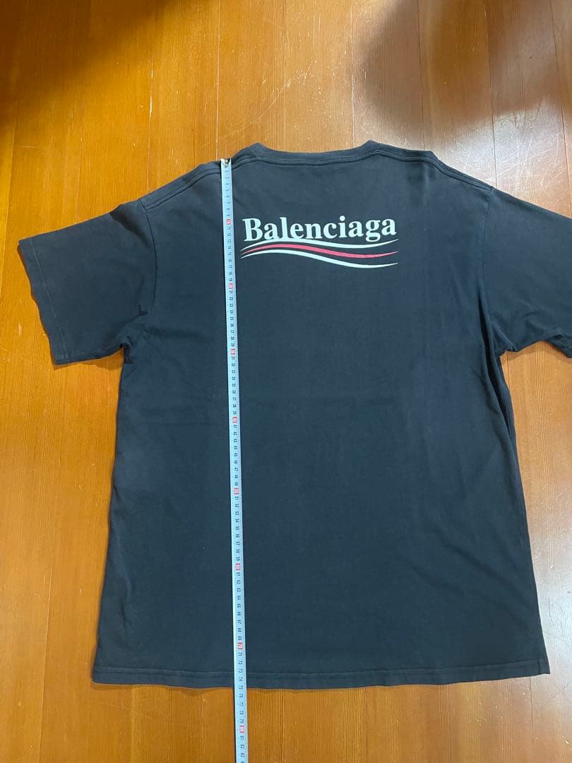古*も様 BALENCIAGAキャンペーンロゴ Tシャツ　ブラック