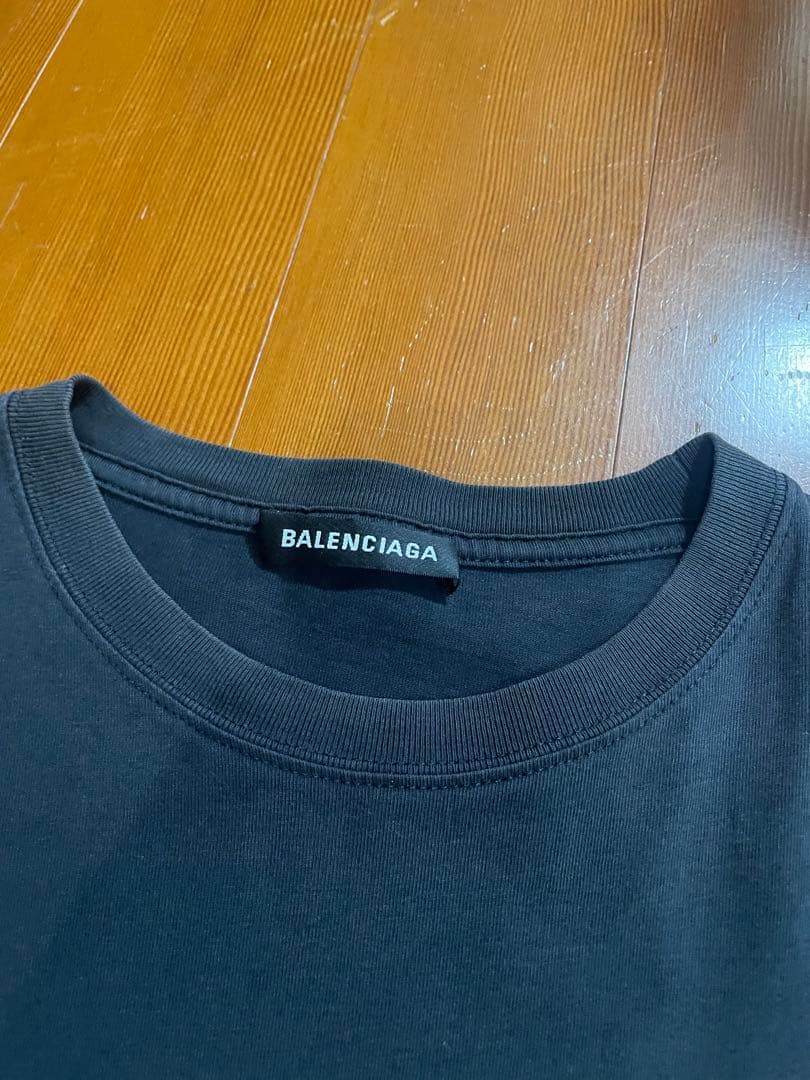 古*も様 BALENCIAGAキャンペーンロゴ Tシャツ　ブラック