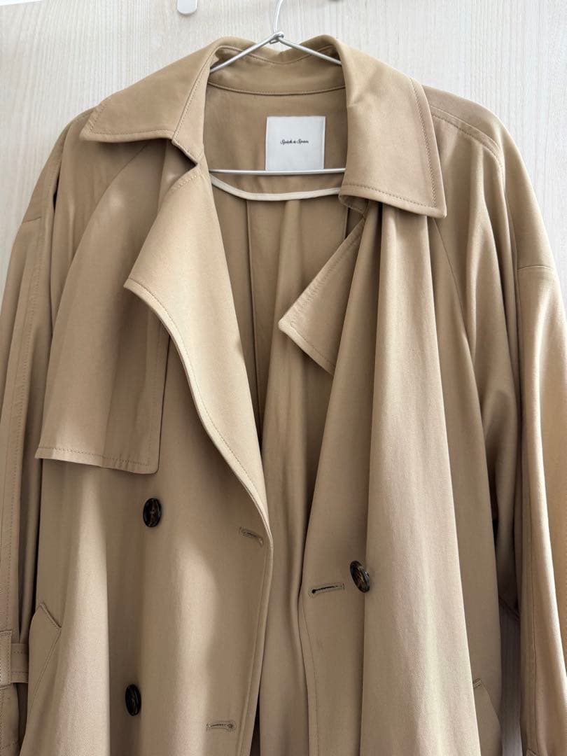 Spick and Span ツイルコットンオーバートレンチコート ベージュ36