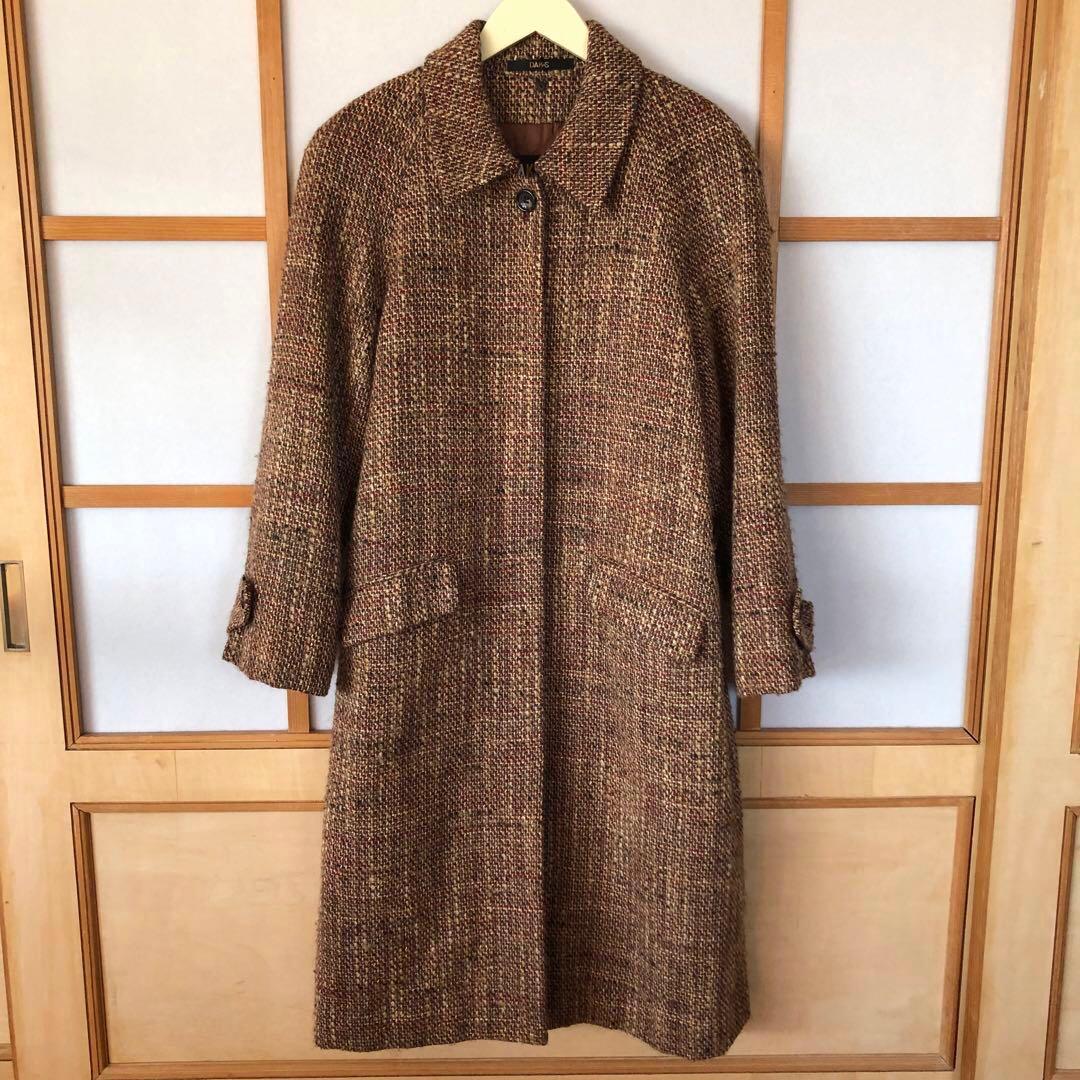 DAKS ダックス　レディース　ロング　コート　アウター　ツイード 高級　M