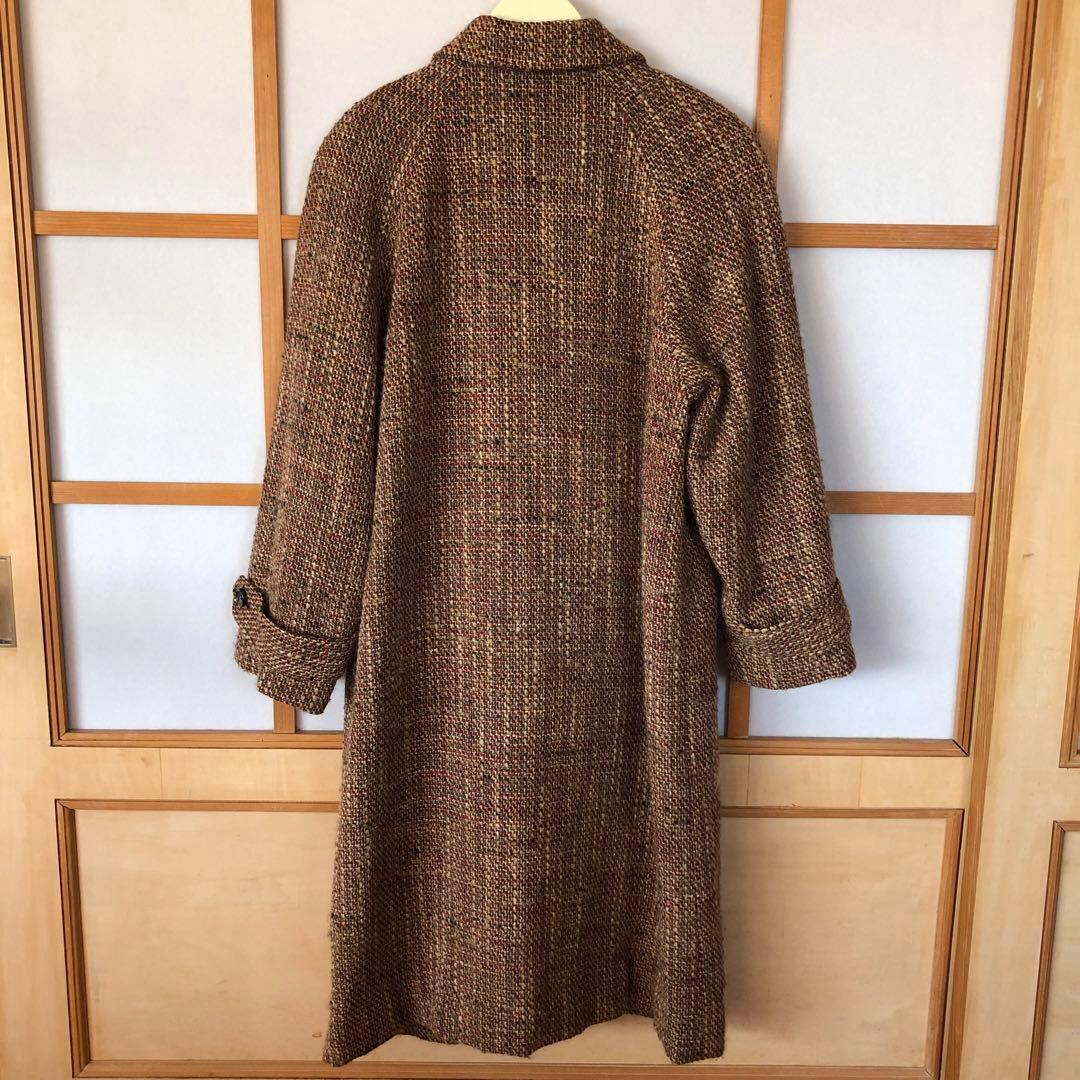 DAKS ダックス　レディース　ロング　コート　アウター　ツイード 高級　M