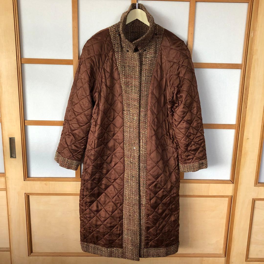 DAKS ダックス　レディース　ロング　コート　アウター　ツイード 高級　M