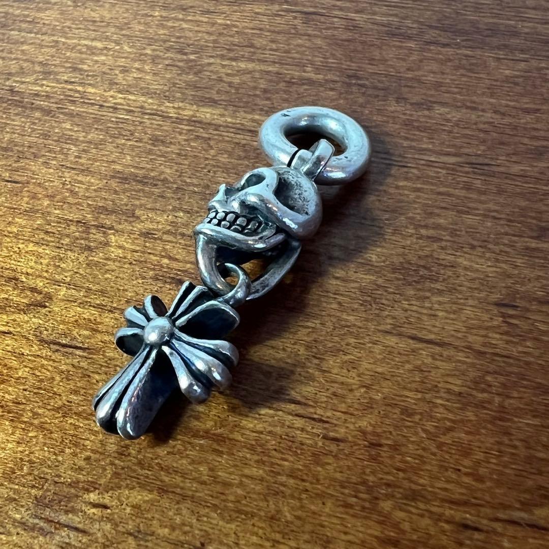 A&G スカル　クロス　ネックレス　チャーム　silver 925