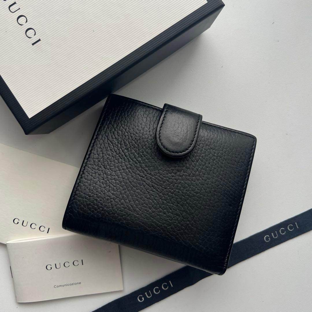 163 極上美品 GUCCI グッチ 2つ折り財布