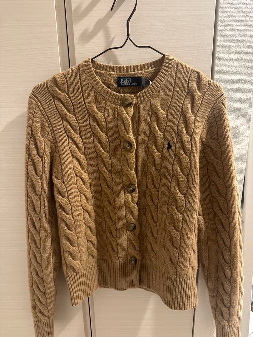 ラルフローレン ケーブルニットカーディガン　カシミヤ混