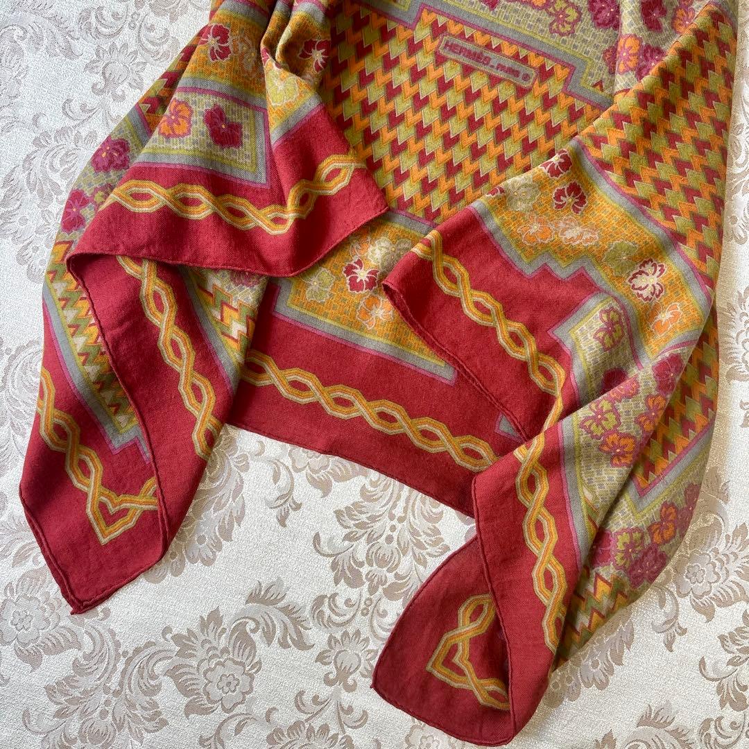エルメス❤️カシミヤシルク❤️カシシル❤️秋色ストール140