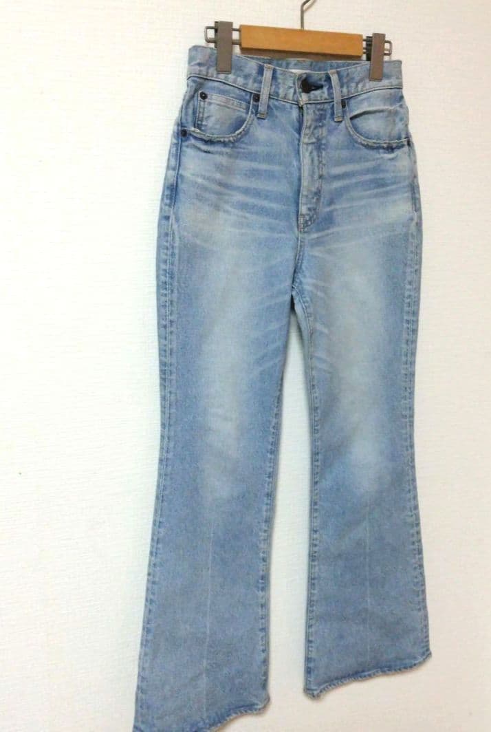 【美品】MOUSSY MVS FLARE 25インチ ライトブルー マウジー