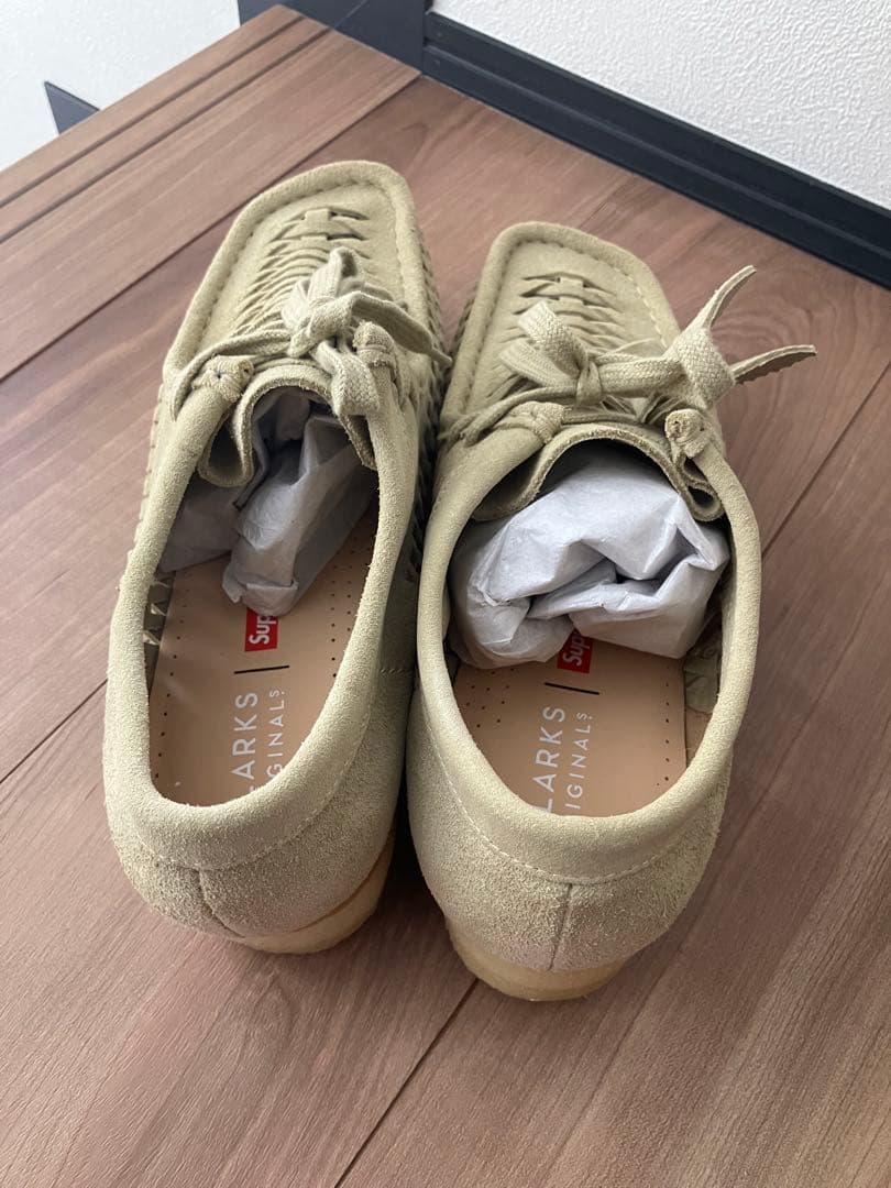 Clarks×Supreme Woven Wallabee tan