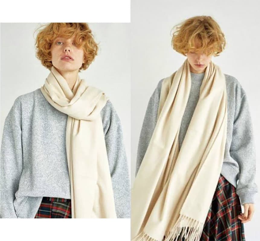 JOHNSTONS ジョンストンズ*カシミヤ大判ストール ベージュ
