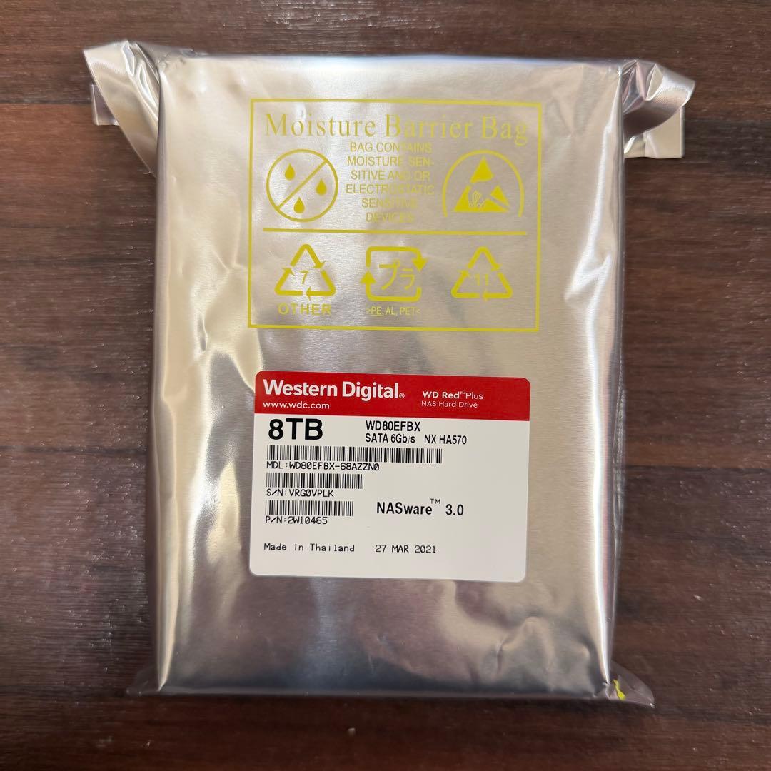 WD Red Plus 8TB HDD WD80EFBX 使用時間104時間