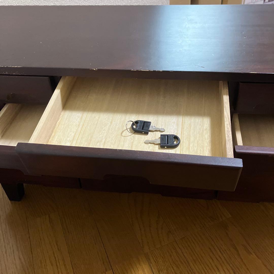 天然木 桐 ローボード 鍵付き 引き出し付き OSKWT027