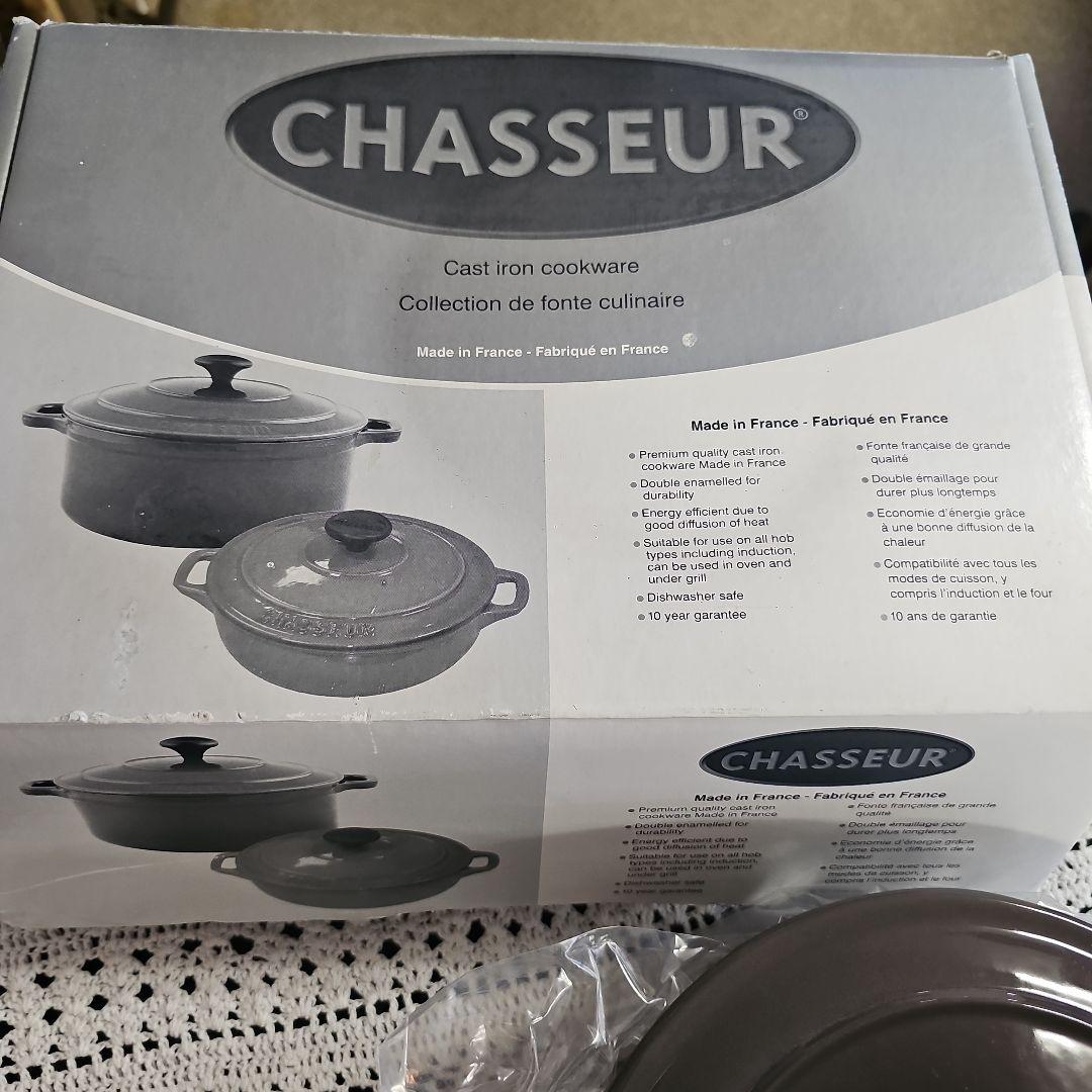 最終値下げ、CHASSEUR 鋳鉄製 両手鍋 ダークグレー