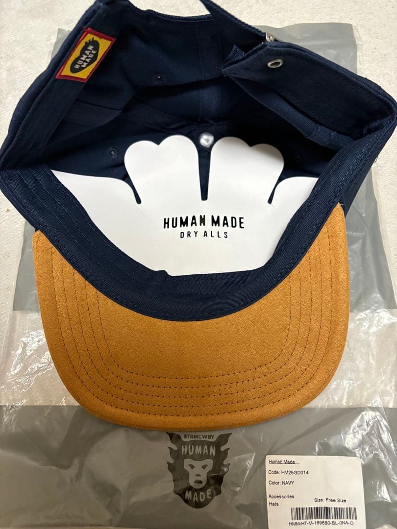あ*さ様 HUMAN MADE ベアロゴ キャップ 紺×キャメル