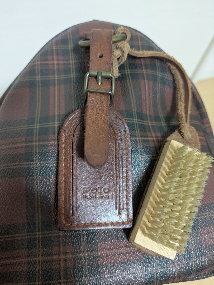 Polo Ralph Laurenミニボストンバッグ ブラウン・チェック柄