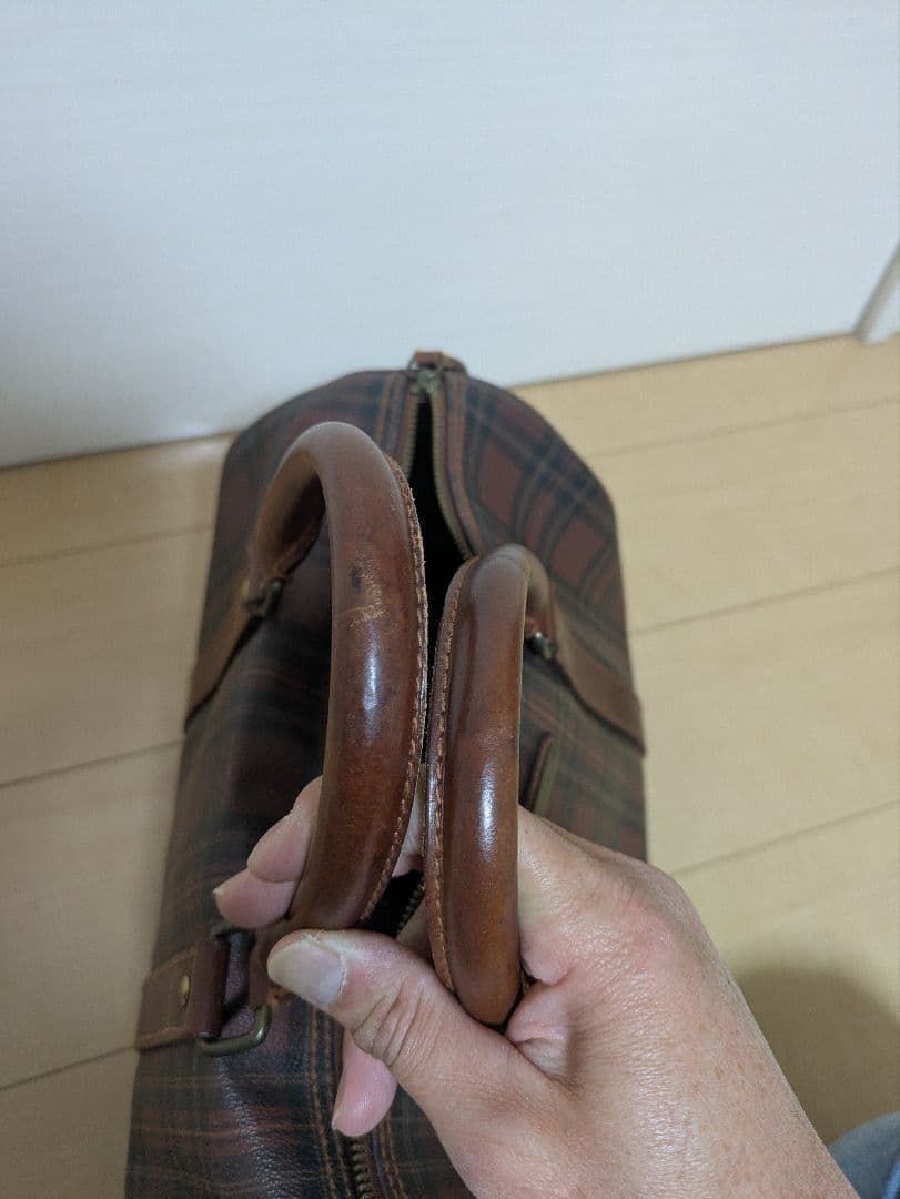 Polo Ralph Laurenミニボストンバッグ ブラウン・チェック柄