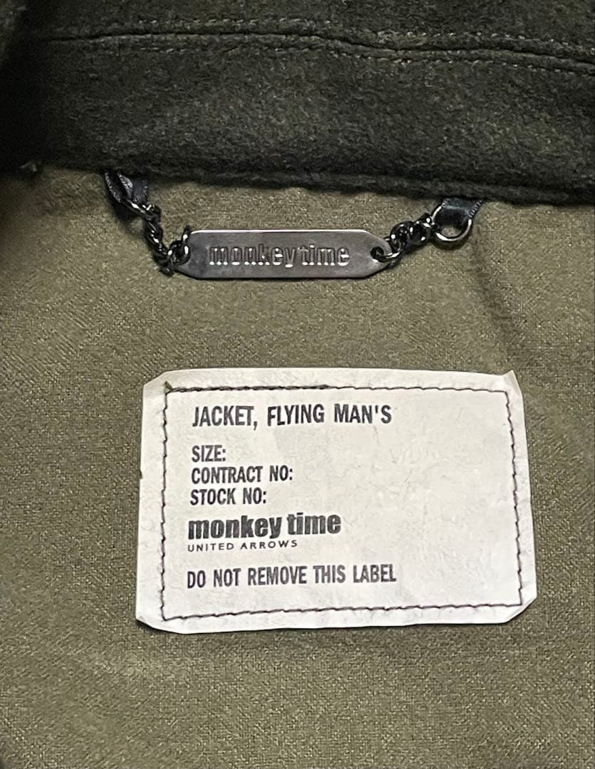 00s monkey time フード付きショートモッズコート モスグリーン短丈