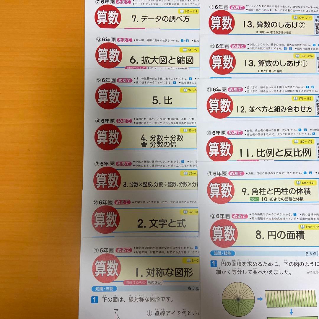 カラーテスト　6年生 算数 未記入 プレテスト付き