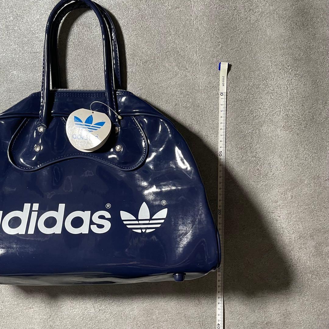 【タグ付き】80s adidas エナメルボストンバッグ ヴィンテージ ネイビー