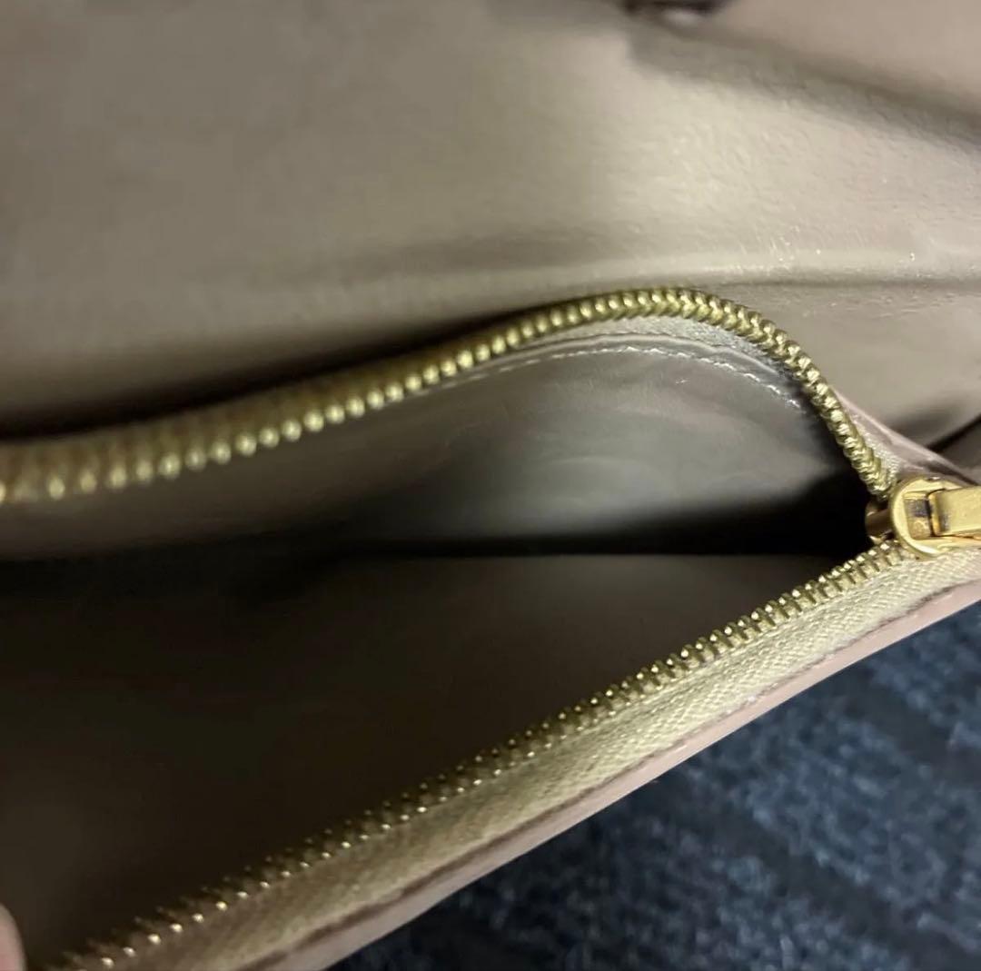 CELINE セリーヌ ラウンドファスナー レザー折財布 二つ折り財布グレージュ