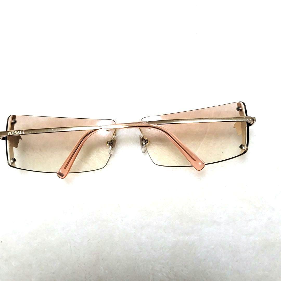 美品 VERSACE サングラス メデューサ グラデーション オレンジ ゴールド