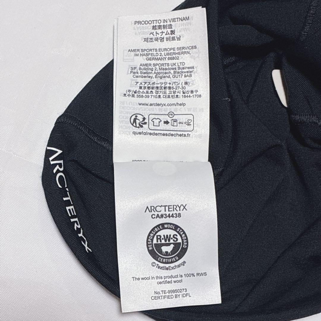 新品タグ付 ARC’TERYX サトロメリノトーク 黒 国内正規品 ニット帽