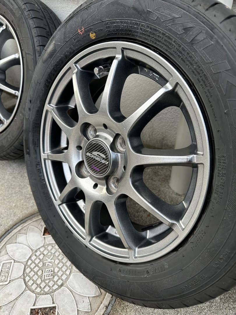 ✨schneider アルミ4本セットファルケン155/65R13付き✨
