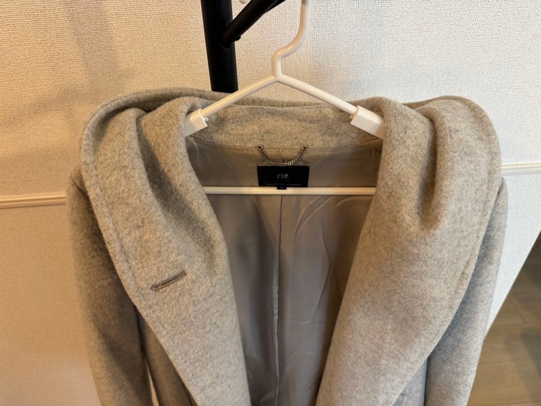 【美品】23区 ロングコート フード付き サイズ38 クリーニング済