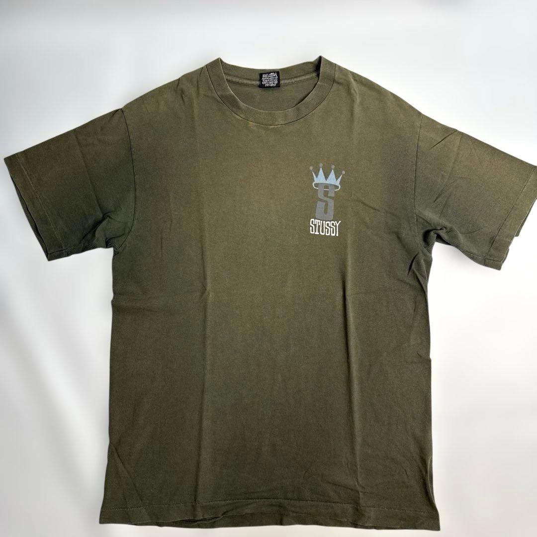 80s 前期 STUSSY 黒タグ USA製 クラウン Tシャツ オールド 王冠