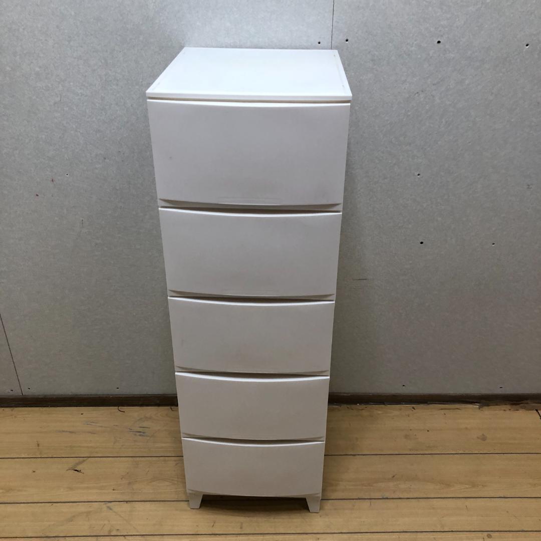 送料無料 プラスチック チェスト 衣類収納ケース 4段 ホワイト 250804-