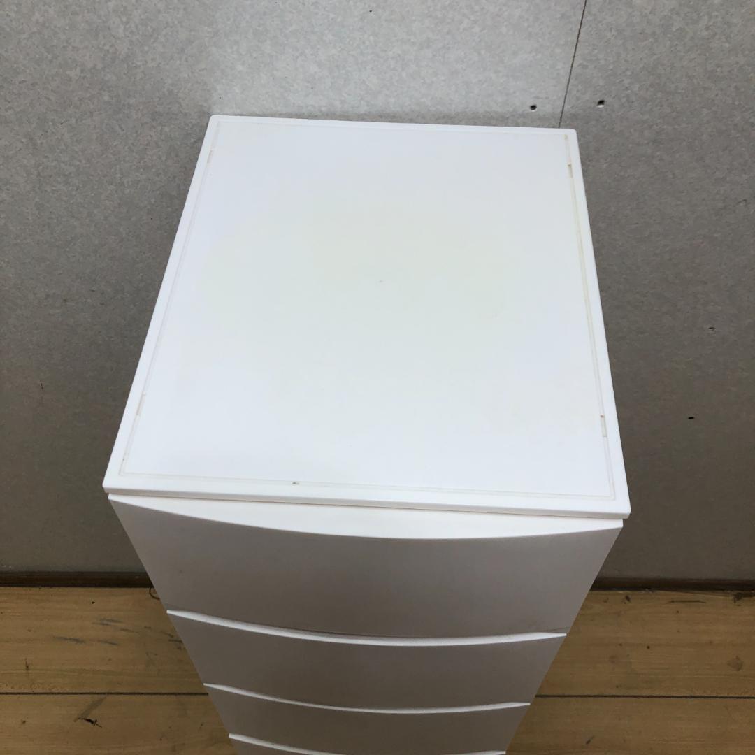 送料無料 プラスチック チェスト 衣類収納ケース 4段 ホワイト 250804-