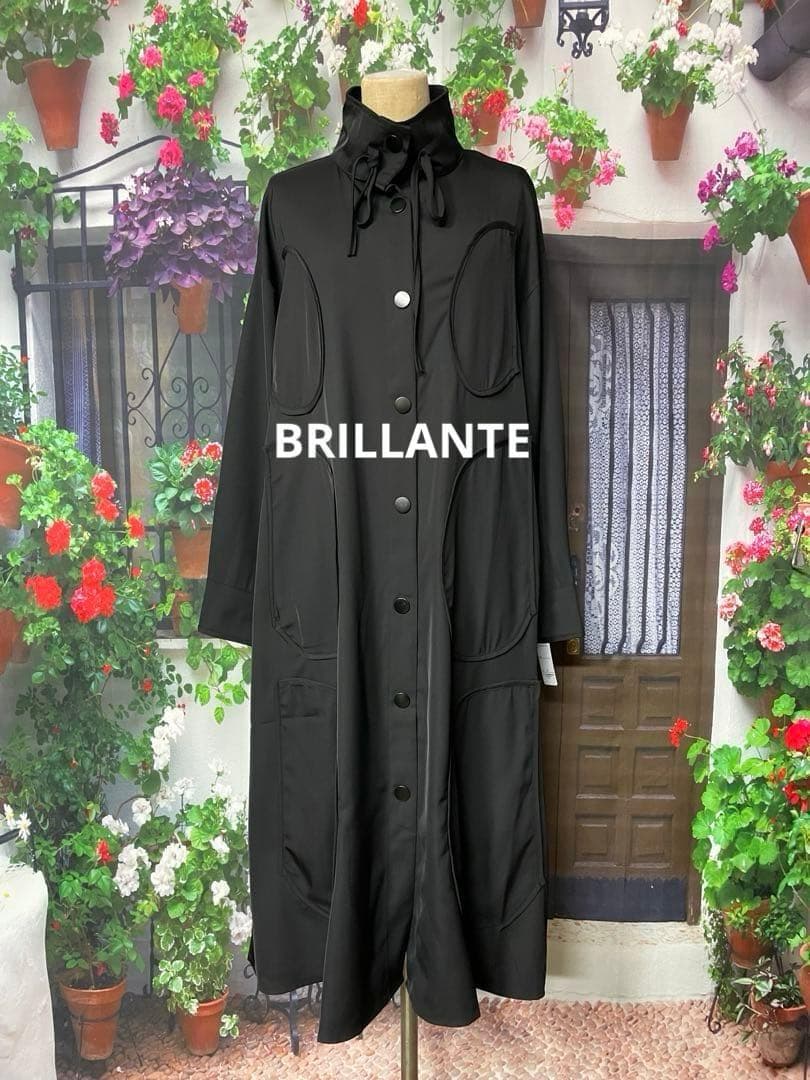 チョコ135BRILLANTE半円パイピングポケットデザインAラインOP