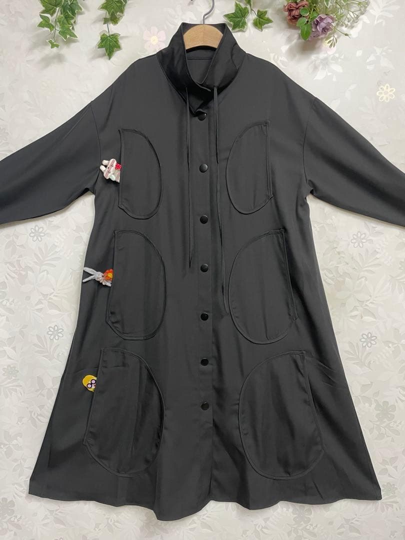 チョコ135BRILLANTE半円パイピングポケットデザインAラインOP