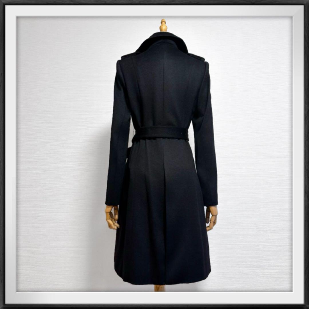 新品☆ANAYI アナイ 濃密ブラック・カシミヤ100%トレンチコート☆36