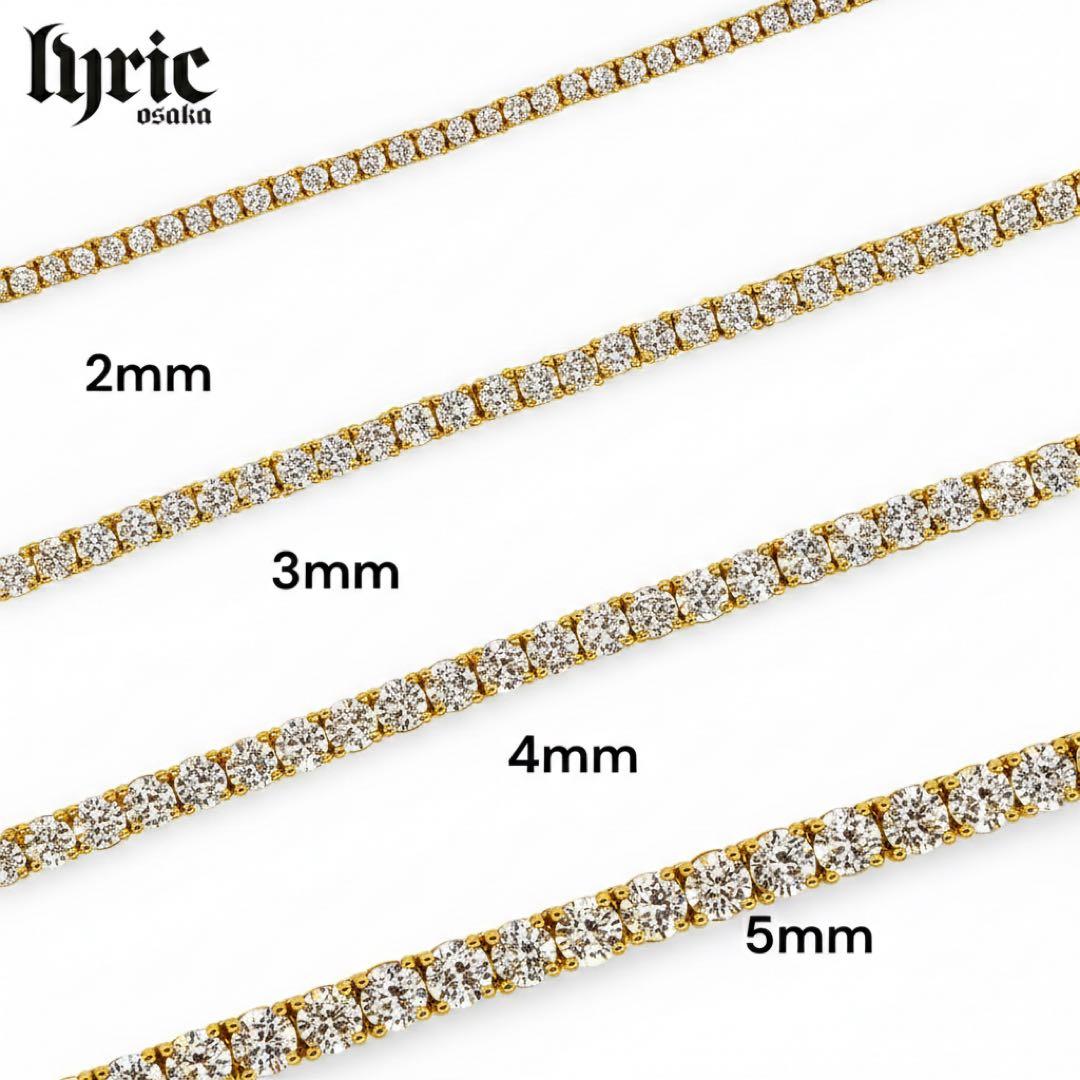 テニスチェーン ゴールド 2mm 50cm テニスネックレス ブリンブリン