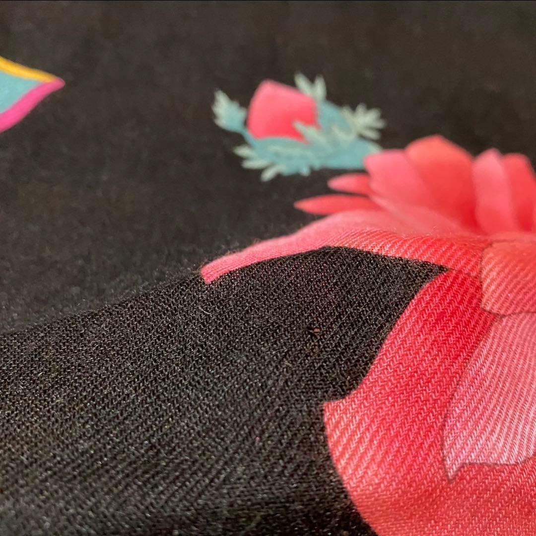 LEONARD カシミヤ混 大判シルクストール カシシル 花柄 カシミア ピンク