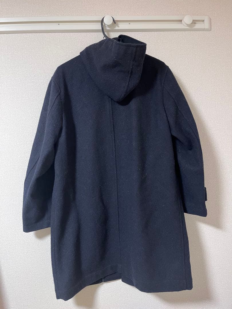 MHL. ネイビー メルトンダッフルコート S